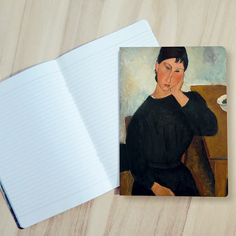 Cahier Amedeo Modigliani - Elvire assise, accoudée à une table, 1919