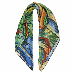 Silk twill scarf Vincent van Gogh - Tree roots - 90x90cm