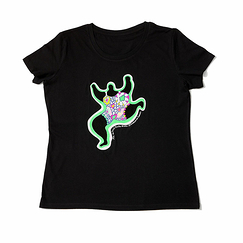 Black T-shirt for woman Niki de Saint Phalle - Leaping Nana