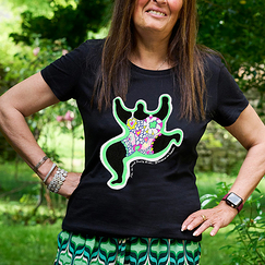 Black T-shirt for woman Niki de Saint Phalle - Leaping Nana