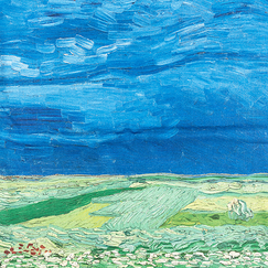Housse de coussin Vincent van Gogh - Champ de blé sous des nuages d'orage - 45x45cm