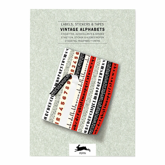 Livret d'étiquettes, autocollants et bandes Alphabets Vintage - The Pepin Press
