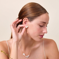 Boucles d'oreilles pendantes Clips Fleur Blanche Berthe Morisot - Les Néréides X musée d'Orsay