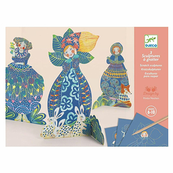 Pouch 3 Scratch sculptures - Pretty Dresses - Djeco