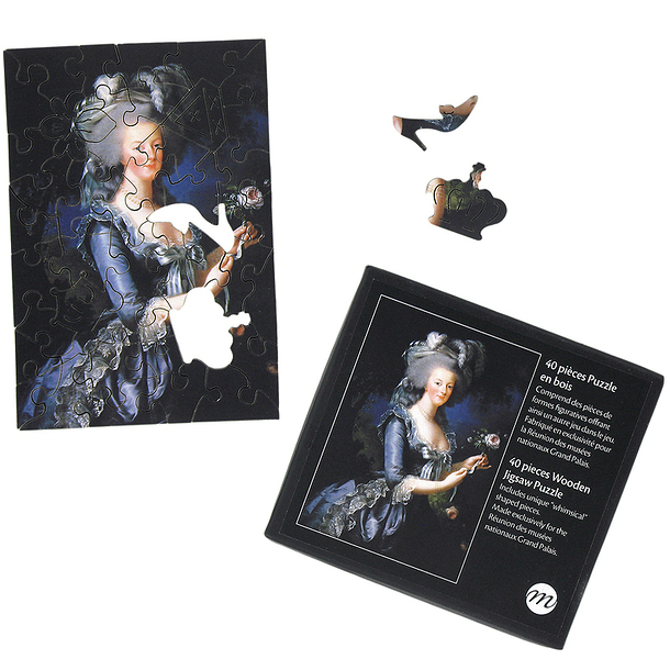 Wooden jigsaw puzzle 40 pieces - Marie-Antoinette with roses