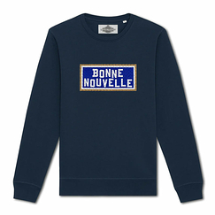 Embroidered Sweatshirt Bonne Nouvelle - Navy