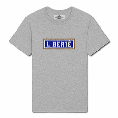 T-shirt brodé Liberté - Gris
