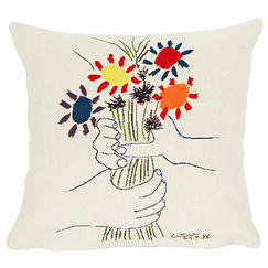 Housse de coussin Pablo Picasso - Fleurs et mains 45x45cm