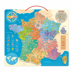 Magnetic educational map of France