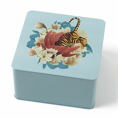 Square tin box Tiger Flower - Gangzaï