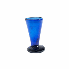 Blue cobalt stemmed glass
