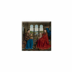 Magnet carré Jan Van Eyck - La Vierge du chancelier Rolin, vers 1430-1435