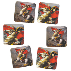 6 Cork coasters Jacques-Louis David - Bonaparte crossing the Great St Bernard Pass