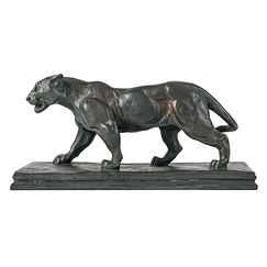 Jaguar marchant Barye - Bronze
