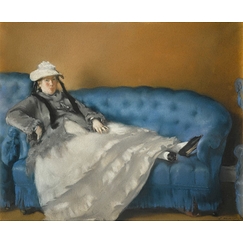 Portrait de madame Edouard Manet sur un canapé bleu