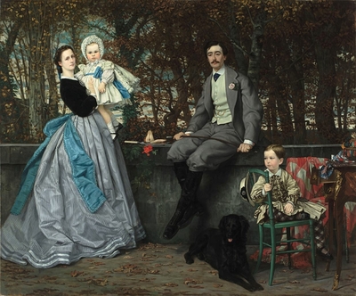 Portrait du marquis et de la marquise de Miramon et de leurs enfants