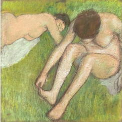 Deux baigneuses sur l'herbe