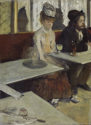 In a café, also called The absinthe drinker