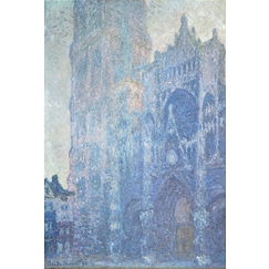 Rouen Cathedral: The gate and the Saint-Romain tower, morning effect, White harmony