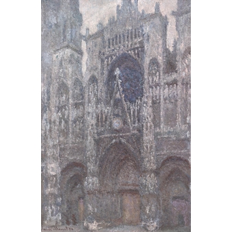 Rouen Cathedral: The gate, grey weather, Grey harmony