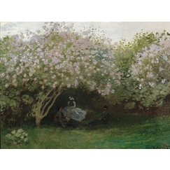 Lilas, temps gris, ou Le repos sous les lilas, jardin de Monet à Argenteuil
