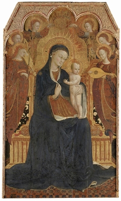 La Vierge et l'Enfant entourés de 6 anges, Saint Antoine de Padoue, Saint Jean l'Evangéliste