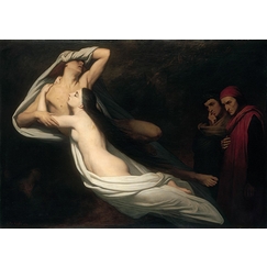 Les Ombres de Francesca da Rimini et de Paolo Malatesta apparaissent à Dante et à Virgile