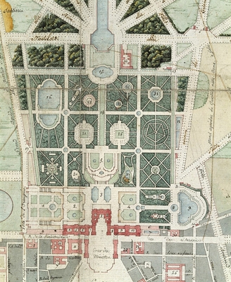 Map of the castle, the Gardens, the Small Park, Trianon, the city of Versailles under the First Empire