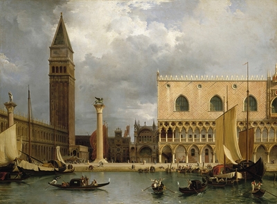 Vue d'une partie du palais ducal et de la Piazzetta à Venise
