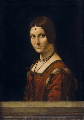 Portrait d'une dame de la cour de Milan, dit à tort \"la belle ferronnière\"