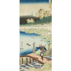 Mirror of Chinese & Japanese Verses: Tokusa gari (farmer wearing rushes)