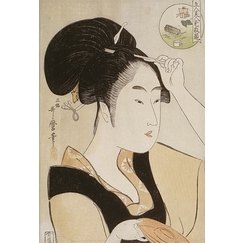 Portrait d'une servante de la maison de thé Suminoe à Shiba