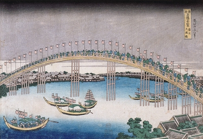 Le pont Tenma dans la province de Settsu