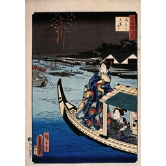 Woman in a boat during a party