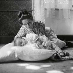 Anne-Marie asleep on a pillow with Gabrielle