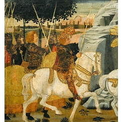 Panneau de cassone : combat de cavalerie sous les murs de Troie I/II