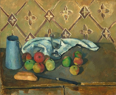 Fruits, serviette et boîte à lait