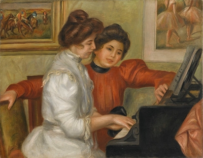 Yvonne and Christine Lerolle at the piano