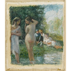 Groupe de baigneuses au bord de l'eau