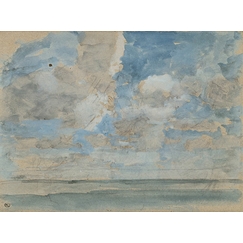 Ciel nuageux au-dessus d'une mer calme