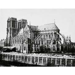 Flan sud de la cathédrale Notre-Dame, Paris vers 1857