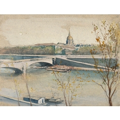 Album des vues de Paris, le pont de l'Alma et le dôme des Invalides