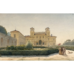 Villa Médicis: general view with characters in Renaissance costumes