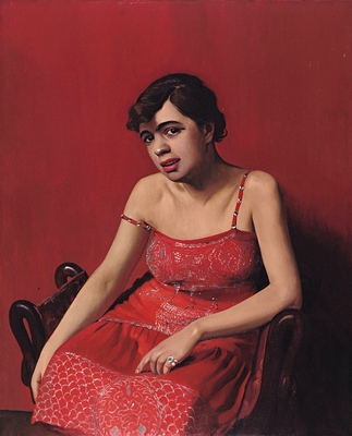 La roumaine à la robe rouge