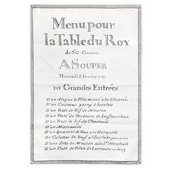 Tea towel "10 Grandes entrées Menu du Roy"