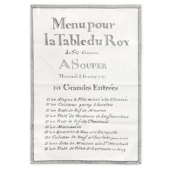 Torchon "10 Grandes entrées Menu du Roy"