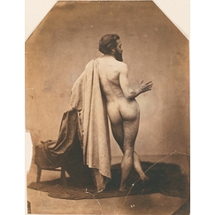 Etude de nu masculin de dos (Edmond Lebel')