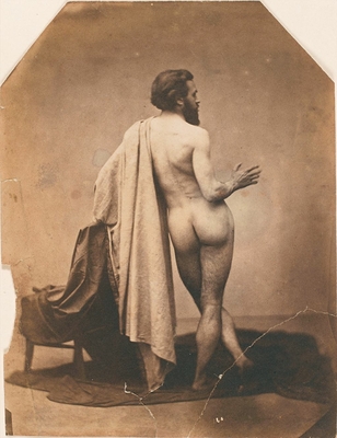 Etude de nu masculin de dos (Edmond Lebel')