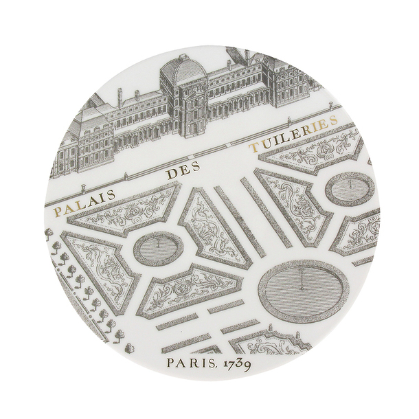"Turgot Map of Paris" Plate - Gold, Porcelain