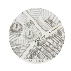"Turgot Map of Paris" Plate - Gold, Porcelain